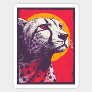 Savannah Sun - Retro Cheetah Portrait Magnet